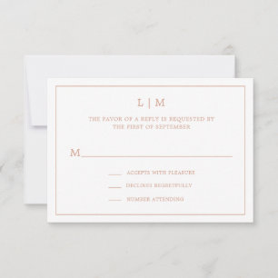 Cartons Réponse Monographie rose Rose simple Mariage élégant