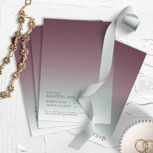 Cartons Réponse Mood Gradient Mariage Bourgogne Mist ID741