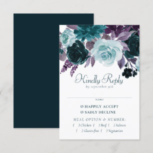 Cartons Réponse Moody Boho   Turquoise et aubergine pourpre Rose E