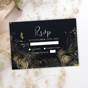 Cartons Réponse Moody gothique foncé Mariage floral