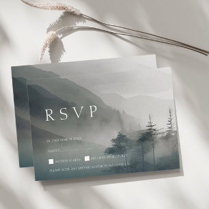 Cartons Réponse Moody Mountain Dark esthétique Mariage bois