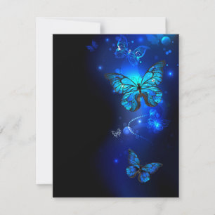 Cartons Réponse Morpho Butterfly in the Dark Background