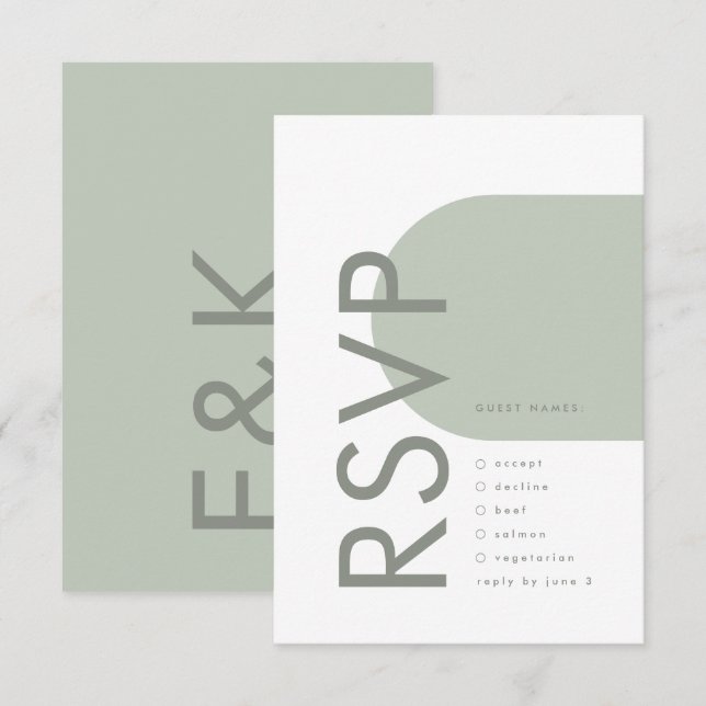 Cartons Réponse Moss Arch Moderne Abstrait minimalisme Japandi (Devant / Derrière)