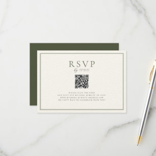 Cartons Réponse Moss Green Mariage QR Code