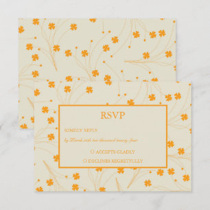 Cartons Réponse Motif à fleurs les années 70 beige orange rétro Y2