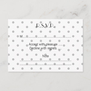 Cartons Réponse Motif à points polka gris clair et blanc.