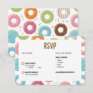 Cartons Réponse Motif de beignets colorés rétro pour une fête amus