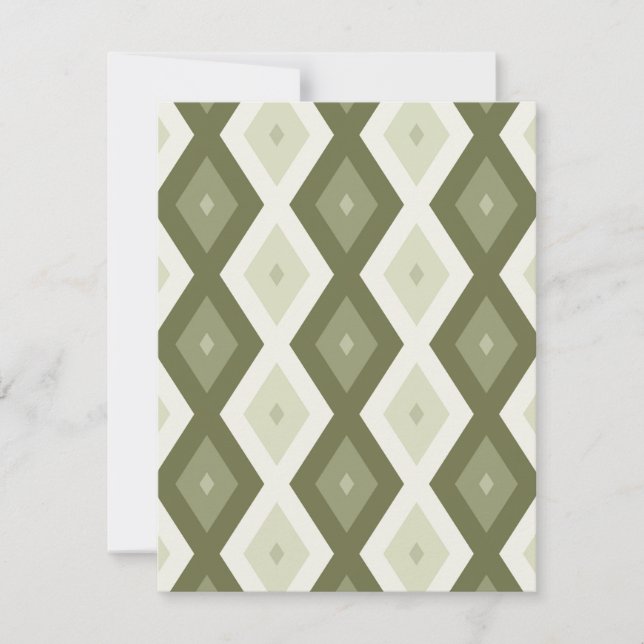 Cartons Réponse Motif diamant vert olive (Devant)