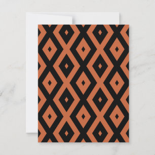 Cartons Réponse Motif en diamant orange et noir