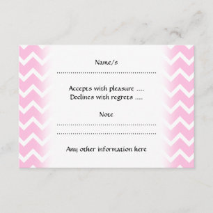 Cartons Réponse Motif Zigzag rose pâle et blanc.