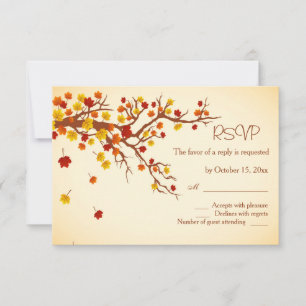 Cartons Réponse Moutons rouges d'automne sans congé de mariage RSV