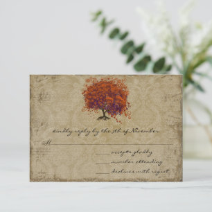 Cartons Réponse Musical Gold Dark Orange Plum Heart Leaf Tree