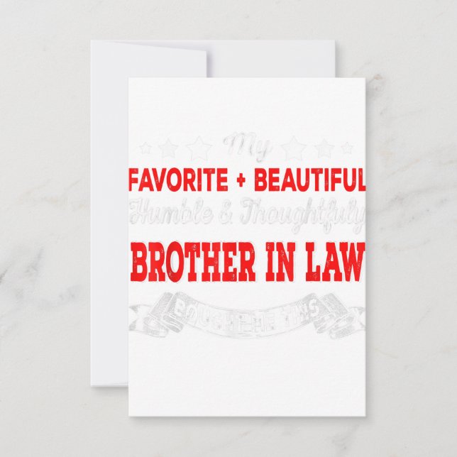Cartons Réponse My Favorite Beautiful Brother In Law Funny Venin (Devant)