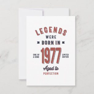 Cartons Réponse Né en 1977 Anniversaire