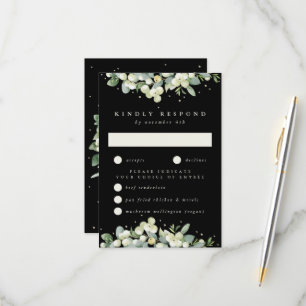 Cartons Réponse Noces de Sureau noir + Eucalyptus découpé