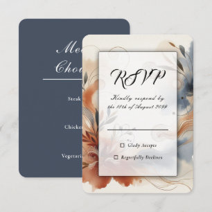 Cartons Réponse Noces Terracotta Twilight et Navy Blooms