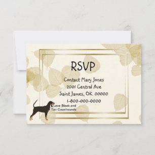 Cartons Réponse Noir et Tan Coonhound sur Tan Feuille