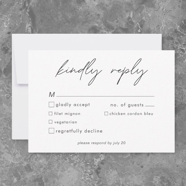 Cartons Réponse Nothing Fancy Just Love Minimalist Wedding  (Nothing Fancy Just Love Minimalist Wedding RSVP Card)