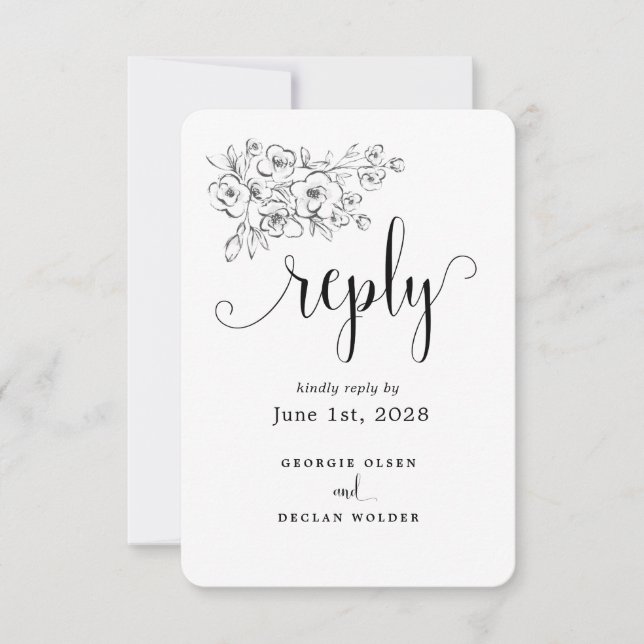 Cartons Réponse Nous faisons Calligraphie Mariage Options de repas (Devant)