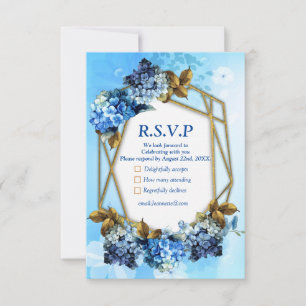 Cartons Réponse Nuances d'aquarelle bleue Hydrangeas