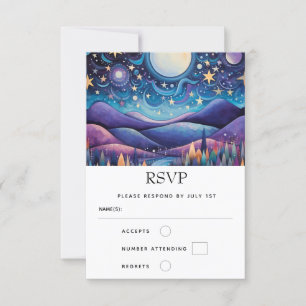 Cartons Réponse Nuit lunaire Big Moon Mariage paysage