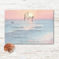 Ocean moderne Sunset Watercolor Beach Wedding