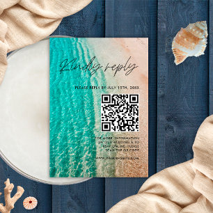 Cartons Réponse Ocean Summer Beach Destination Mariage Qr Code