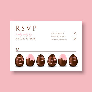 Cartons Réponse Oeufs roses mignons Fête de Pâques
