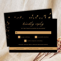 Oiseaux d'un Mariage en or et noir