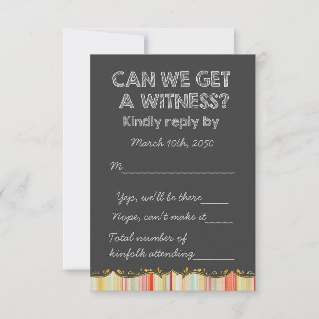 Cartons Réponse Old School Rustic Chalkboard Mariage campagnard RS (Devant)