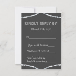 Cartons Réponse Old School Rustic Chalkboard Mariage campagnard RS