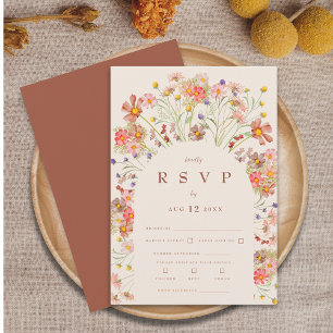 Cartons Réponse Options de repas de mariage avec arche florale rus