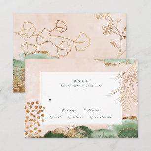 Cartons Réponse Or moderne Eucalyptus Verdure Abstraite mousse