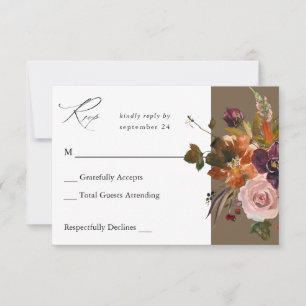 Cartons Réponse Or rustique, violet et rose floral no Meal-Taupe V