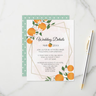 Cartons Réponse Orange Blossom Citrus Détails du Mariage Boîtier