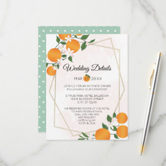 Cartons Réponse Orange Blossom Citrus Détails du Mariage Boîtier