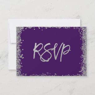 Cartons Réponse Paillettes Faux Argent Violet