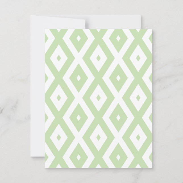 Cartons Réponse Pale green and white diamond pattern (Devant)