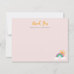 Cartons Réponse Pale Rose Pretty Rainbow Sunshine Merci Note