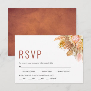 Cartons Réponse Palmiers séchés et pampas herbe terre cuite mariag