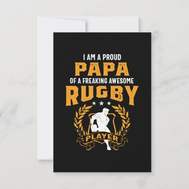 Cartons Réponse Papa d'un incroyable joueur de rugby (Devant)