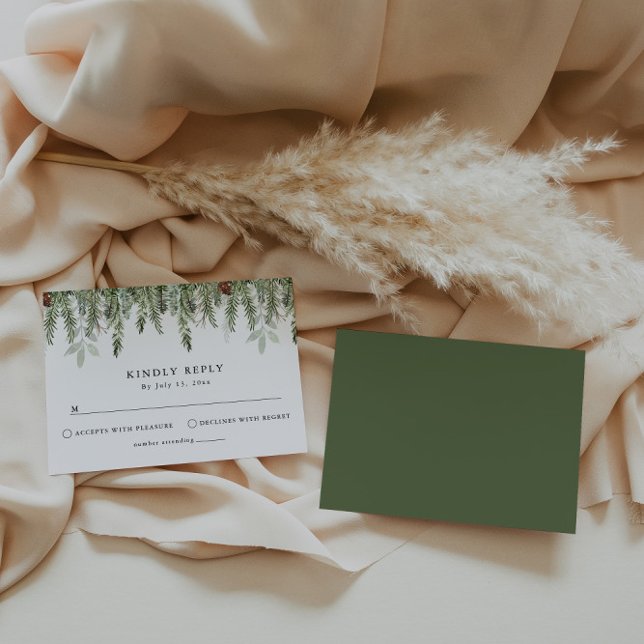 Cartons Réponse Papier Mariage de Noël | Mariage de vacances (Créateur téléchargé)