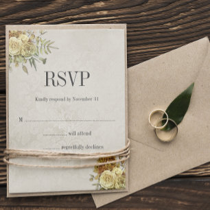 Cartons Réponse Papier peint vintage et Mariage Rose d'or