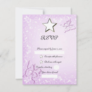 Cartons Réponse Papillon rose