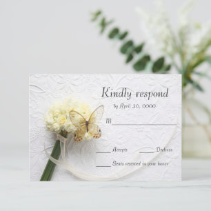 Cartons Réponse Papillon sur bouquet de fleurs