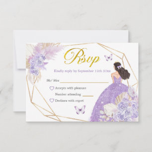 Cartons Réponse Papillon violet de Boho Princesa Quinceañera