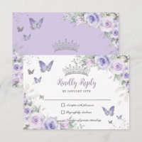 Papillons floraux pourpres de lavande Quinceañera