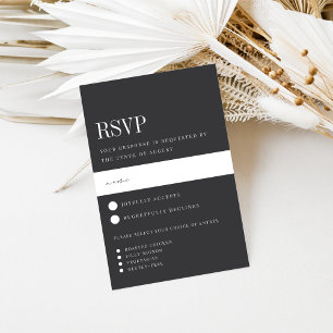 Cartons Réponse Parallel Modern Black & White Meice Choice Mariage