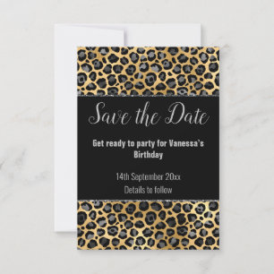 CARTONS RÉPONSE PARTIES SCINTILLANT EN ARGENT NOIR LEOPARD ENREGIS