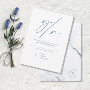 Cartons Réponse Parties scintillant moderne en marbre Mariage Dust